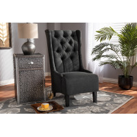 Baxton Studio 1814-Grey-CC Dorais Transitional Gray Fabric Upholstered Accent Chair